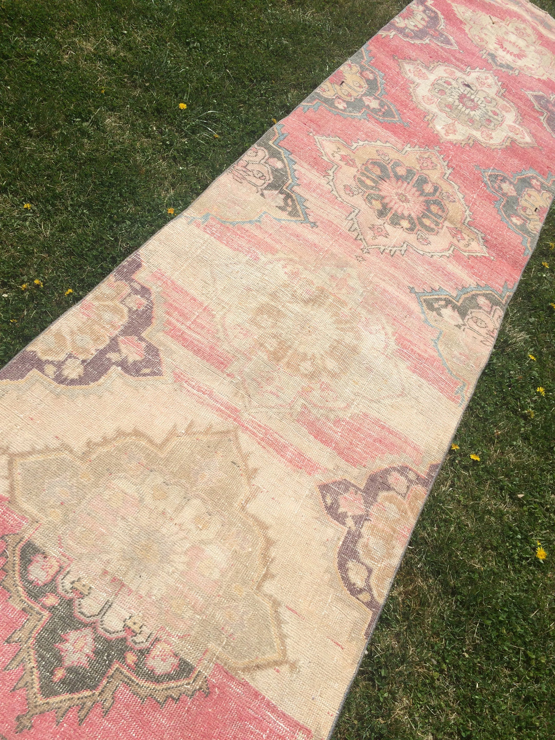 Beige Turkish Runner Rug 3' x 13' Hand-Knotted view 9
