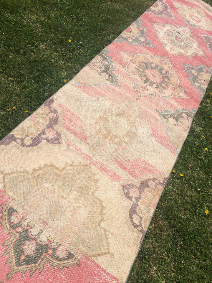 Beige Turkish Runner Rug 3' x 13' Hand-Knotted view 9
