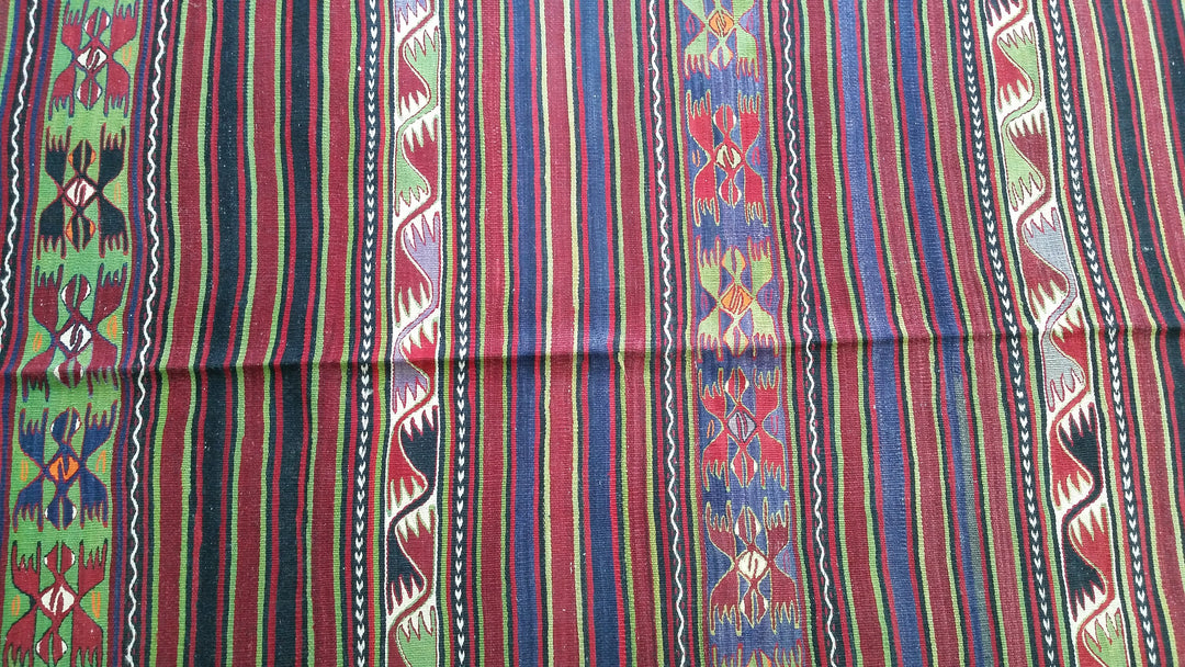 Red Turkish Oushak Runner Rug Hand-Knotted field