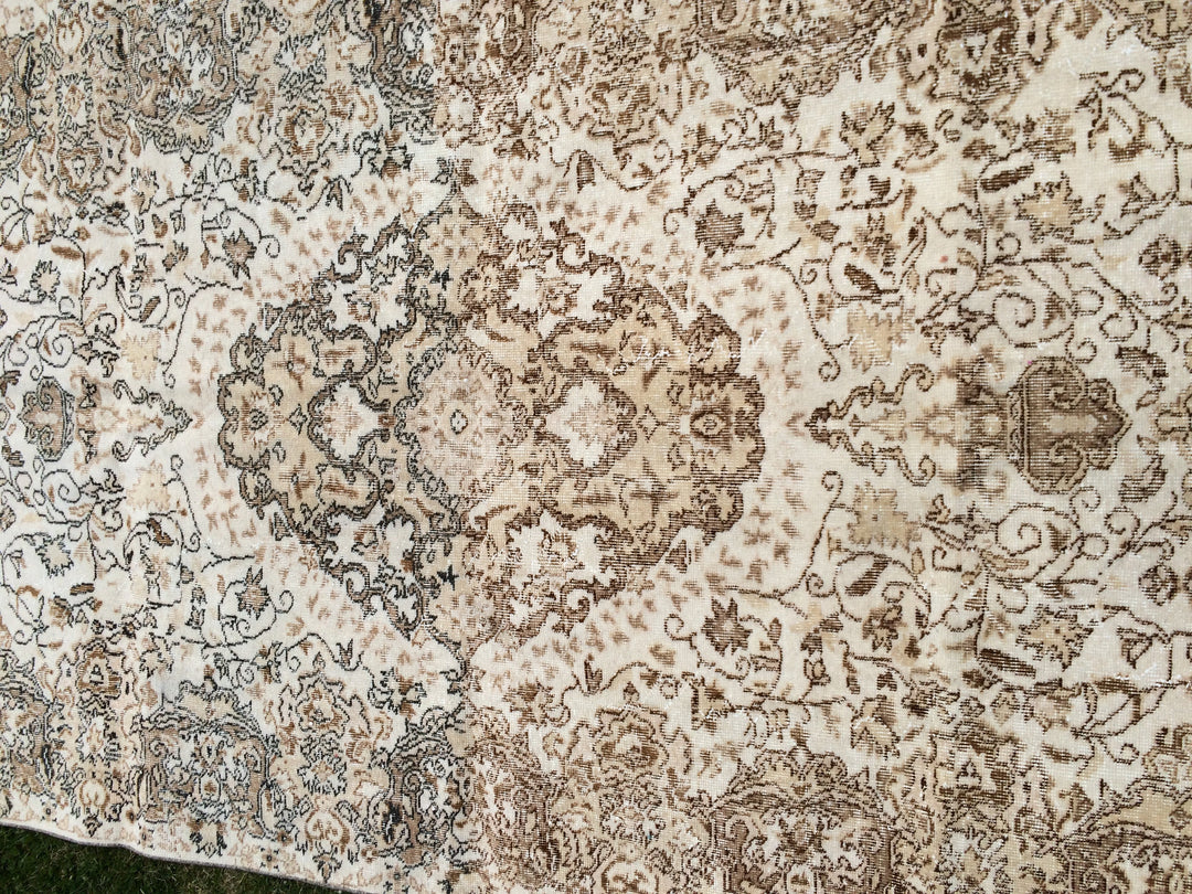 Rust Turkish Oushak Rug 5' 6" x 10' Hand-Knotted reverse