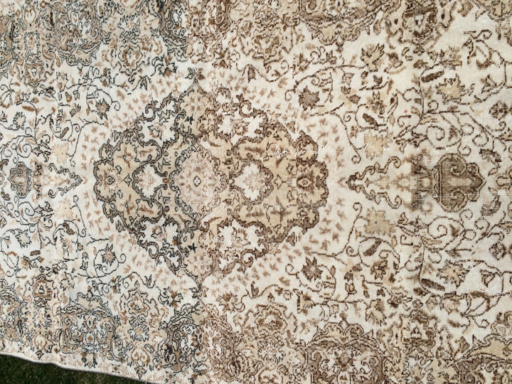 Rust Turkish Oushak Rug 5' 6" x 10' Hand-Knotted reverse