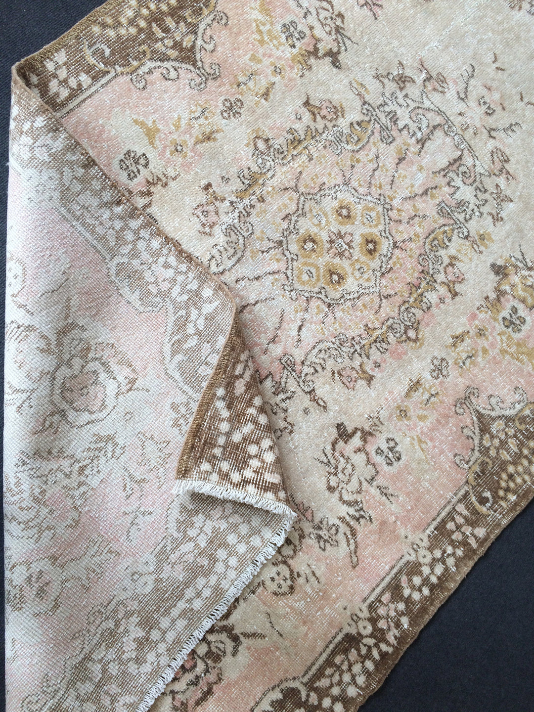 Rust Turkish Runner Rug Hand-Knotted field