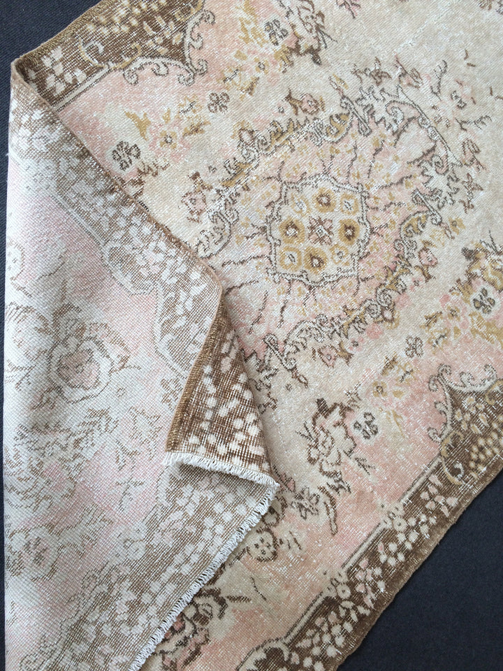 Rust Turkish Runner Rug Hand-Knotted field