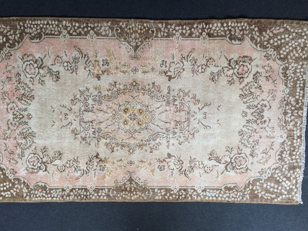 Rust Turkish Runner Rug Hand-Knotted texture