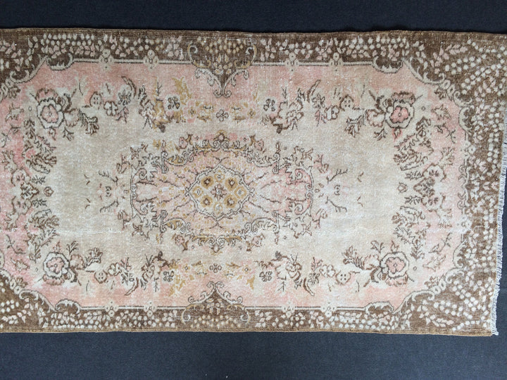 Rust Turkish Runner Rug Hand-Knotted texture