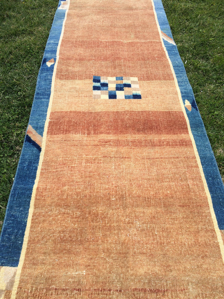 Turkish Oushak Rug 2'7" x 9'10" Hand-Knotted view 9