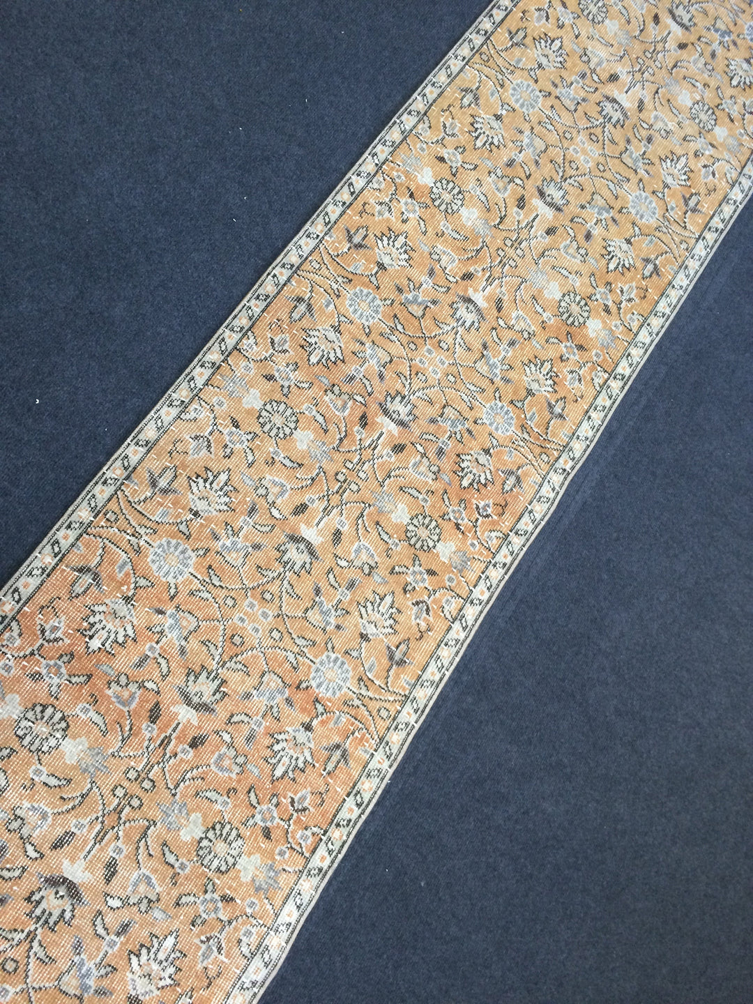 Beige Turkish Distressed Runner Rug 2' x 10' Hand-Knotted | No. WR88118