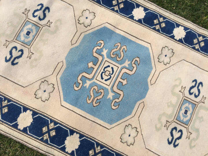 Blue Turkish Oushak Rug 4' x 6' 7" Hand-Knotted | No. WR46292