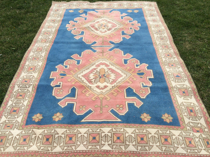 Blue Turkish Oushak Rug 2'7" x 8'0" Hand-Knotted | No. WR19701