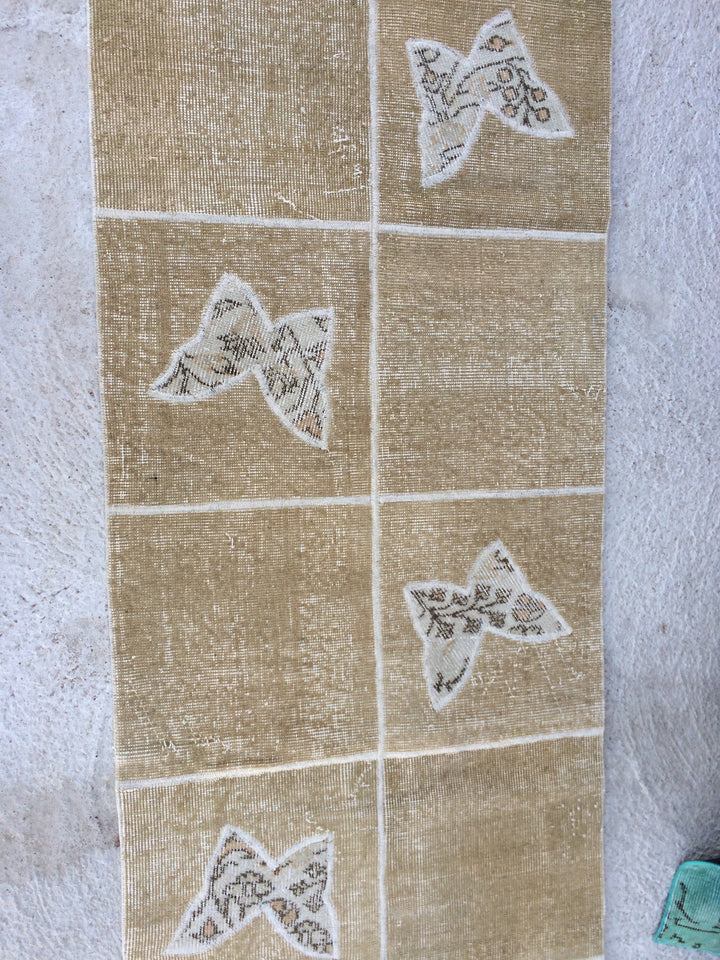 Turkish Oushak Runner Rug 2'7" x 9'10" Hand-Knotted field
