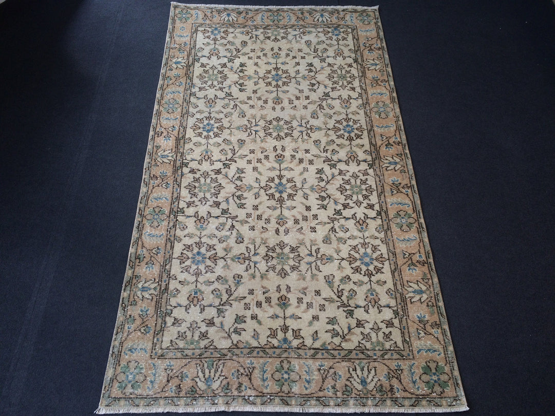 Turkish Oushak Rug Hand-Knotted reverse