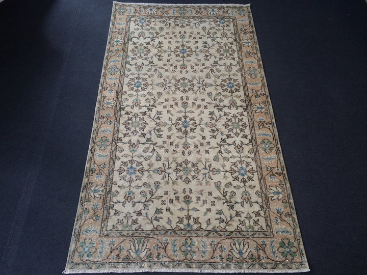 Turkish Oushak Rug Hand-Knotted reverse