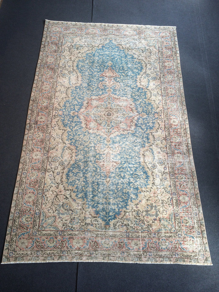 Blue Turkish Oushak Rug 5' x 8' 4" Hand-Knotted | No. WR26654