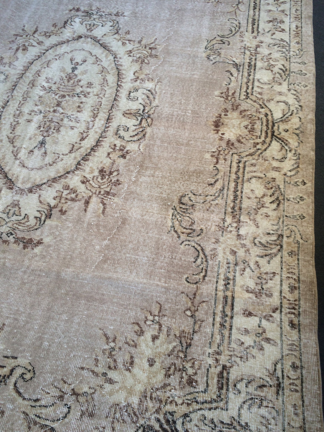 Beige Turkish Runner Rug 7' 5" x 10' Hand-Knotted view 9