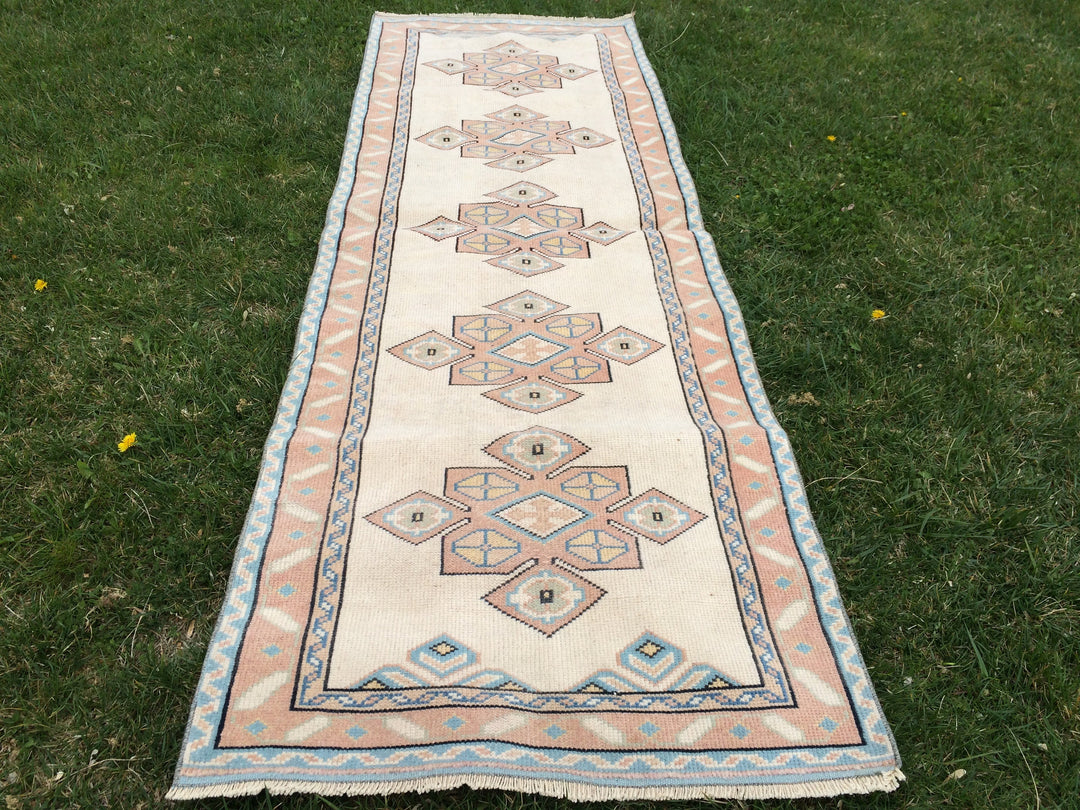 Beige Turkish Runner Rug 3' x 8' Hand-Knotted view