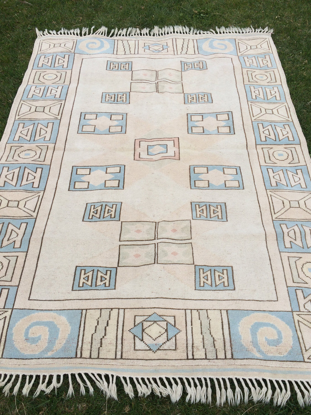 Beige Turkish Oushak Rug 5' x 8' Hand-Knotted view
