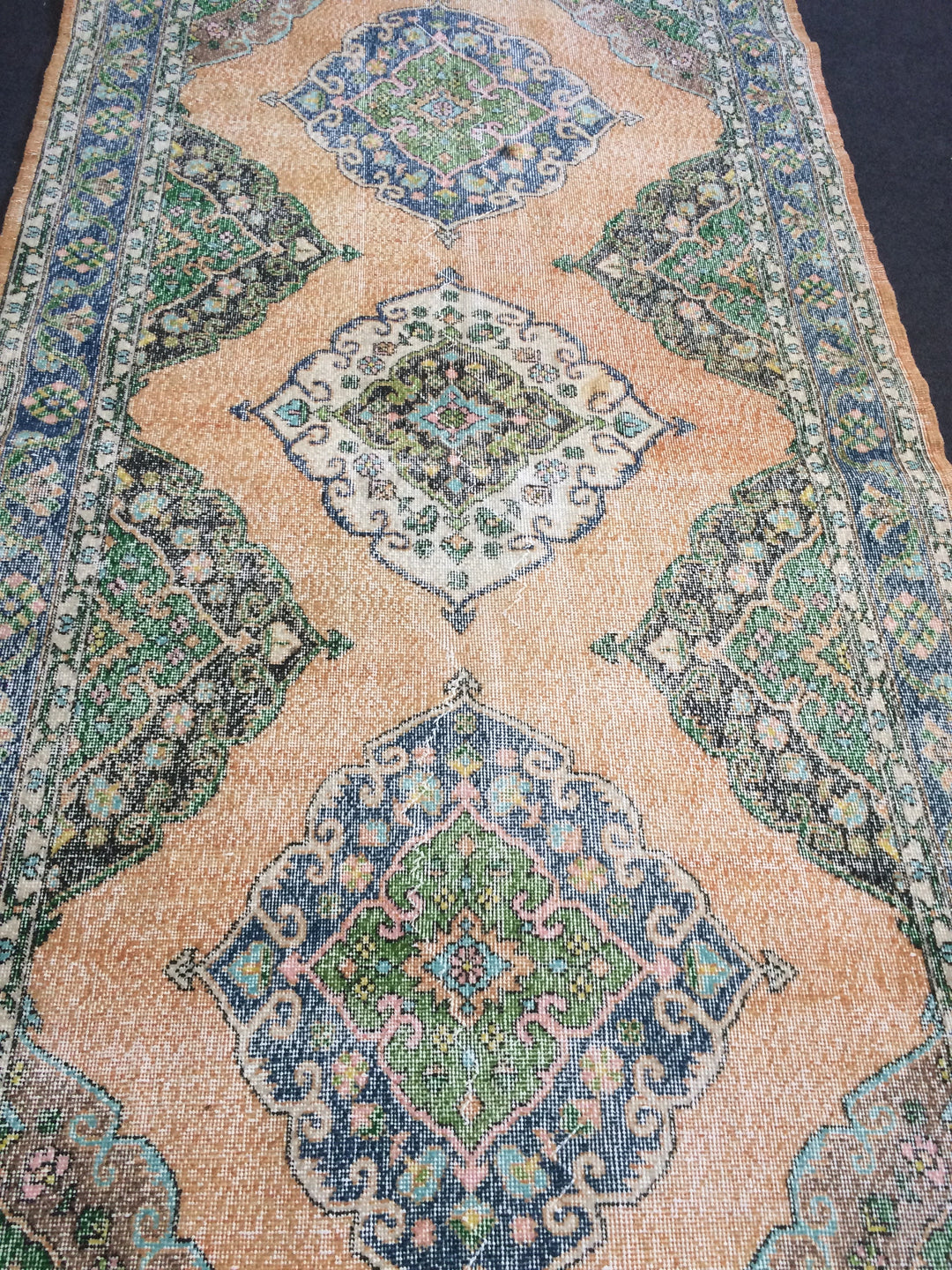 Beige Turkish Runner Rug 5' x 14' Hand-Knotted reverse