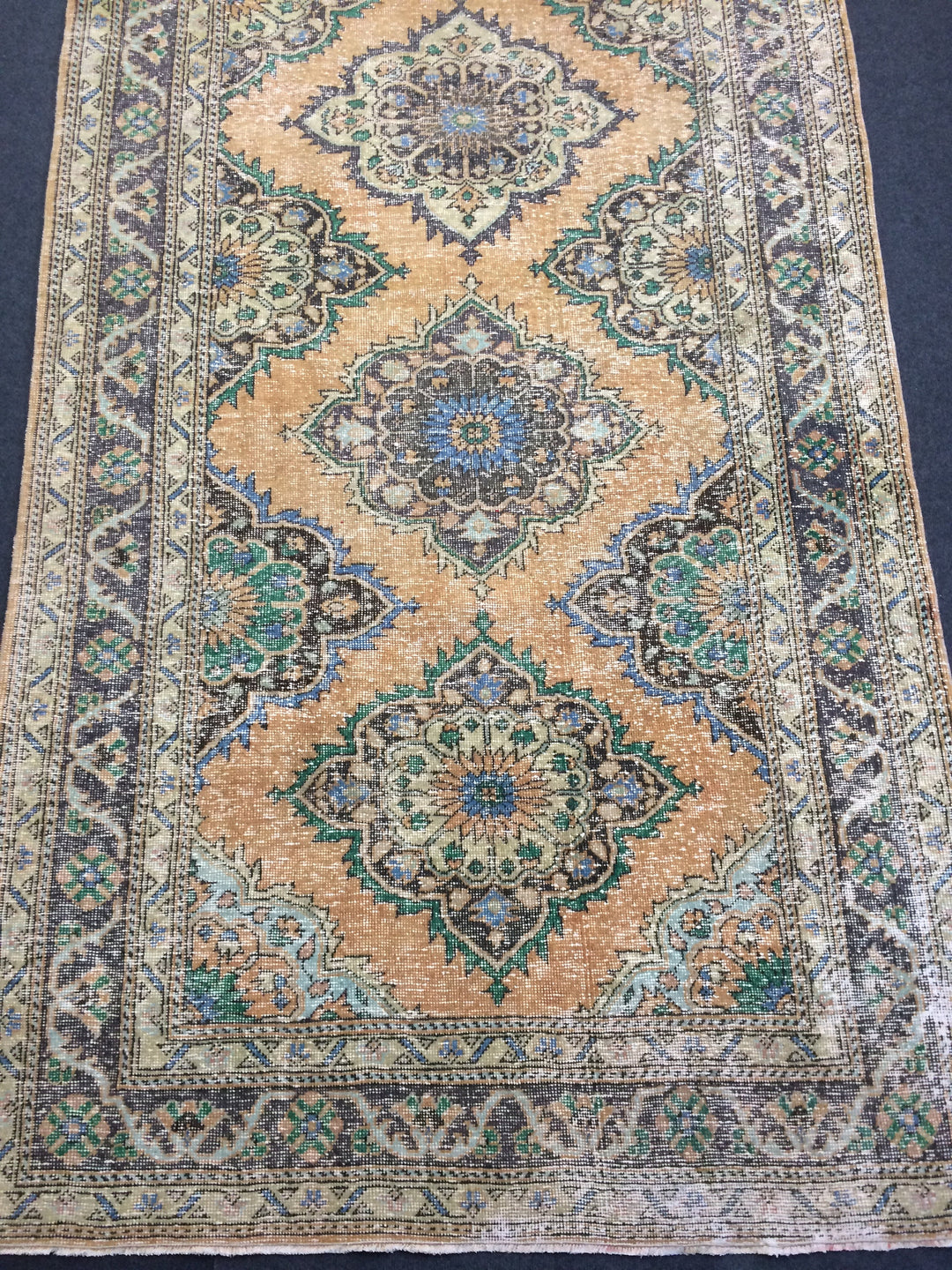Beige Turkish Runner Rug 4' 10" x 12' 4" Hand-Knotted view