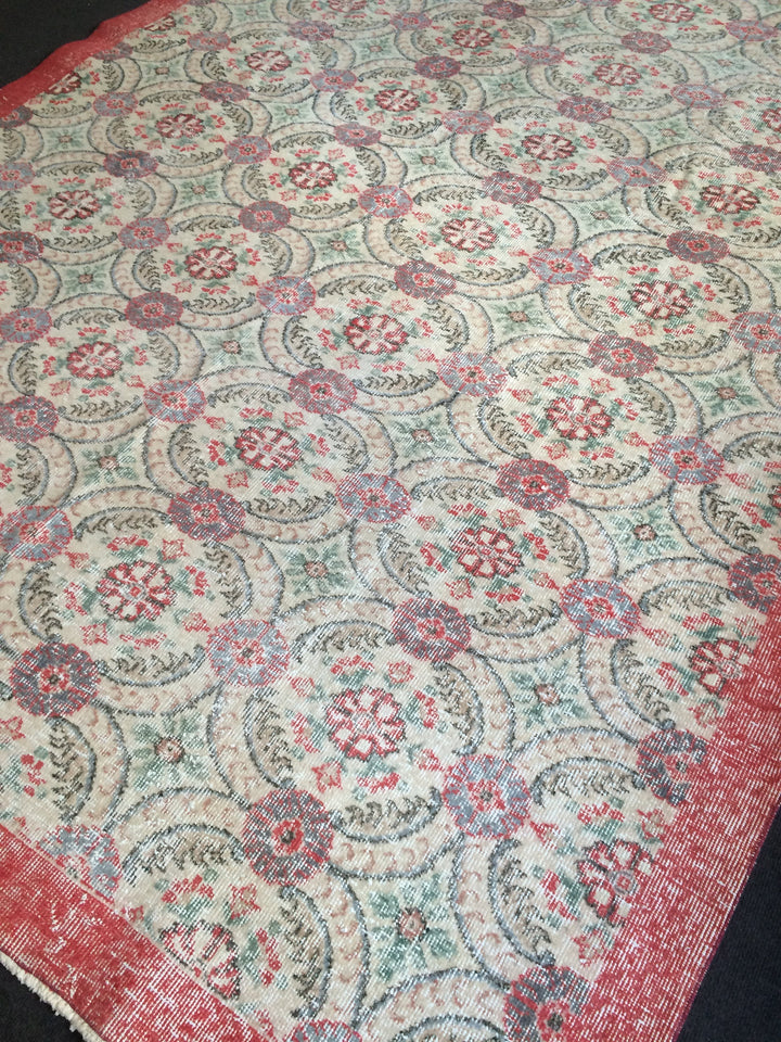 Beige Turkish Oushak Rug 7' x 10' 6" Hand-Knotted view 9