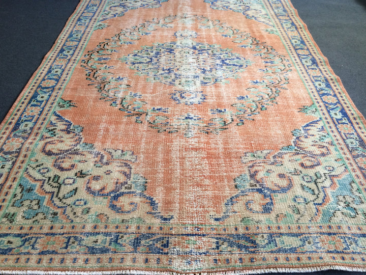 Turkish Oushak Rug 5'3" x 7'10" Hand-Knotted