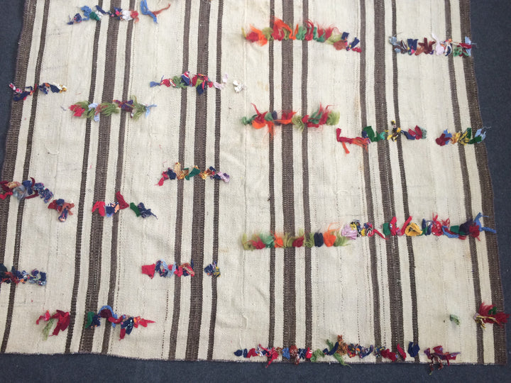 Turkish Oushak Rug 2'7" x 9'9" Flat-Weave detail