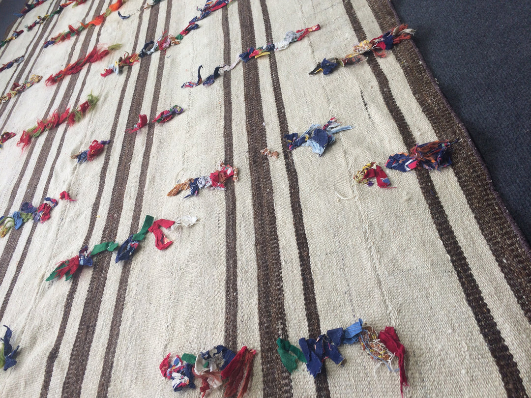 Turkish Oushak Rug 2'7" x 9'9" Flat-Weave border