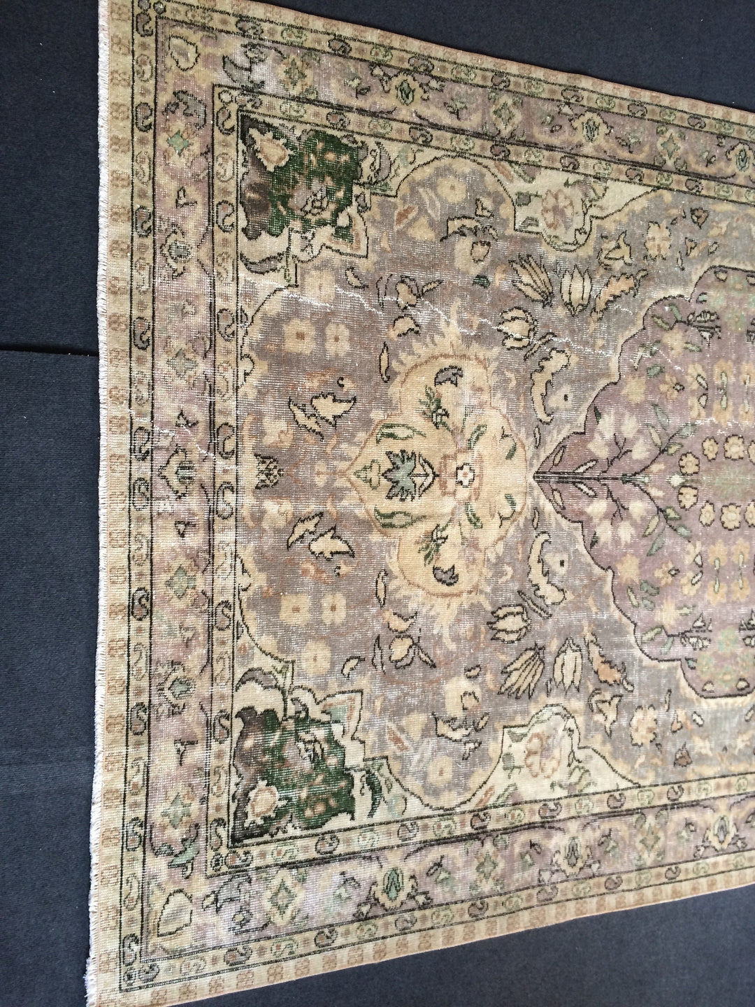 Turkish Oushak Rug 6' x 9' 6" Hand-Knotted border