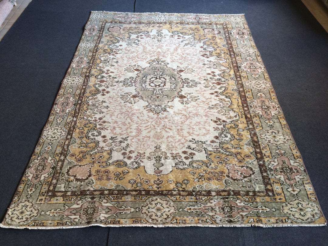 Turkish Oushak Rug 6' x 8' Hand-Knotted