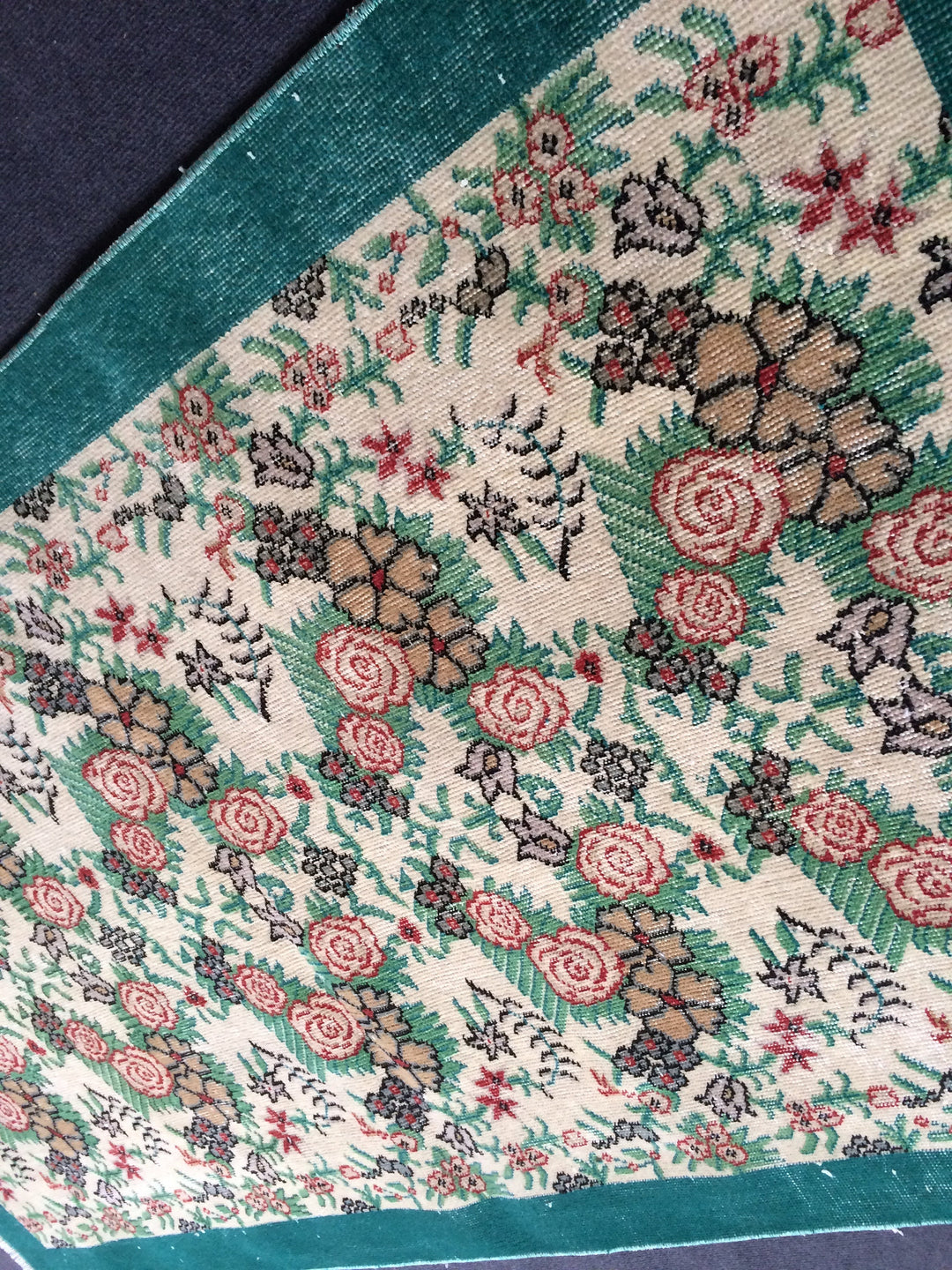 Green Turkish Oushak Rug 4' x 7' Hand-Knotted | No. WR97668