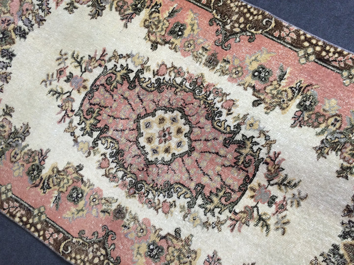 Pink Turkish Oushak Rug 4' x 7' Hand-Knotted view