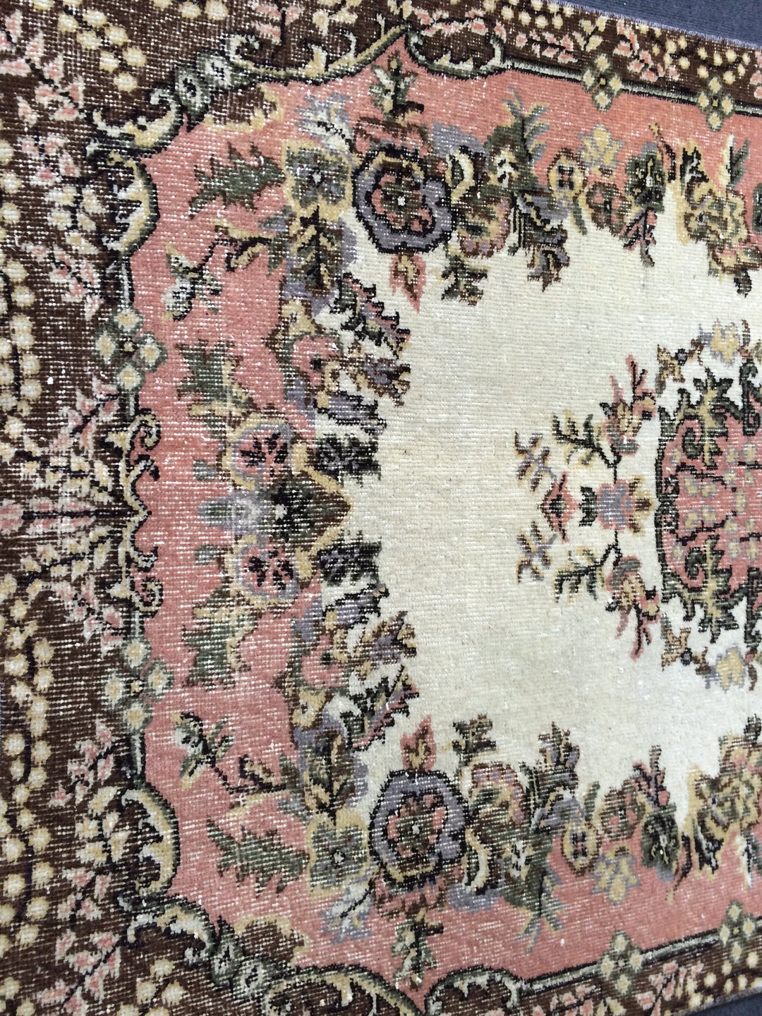 Pink Turkish Oushak Rug 4' x 7' Hand-Knotted view 9