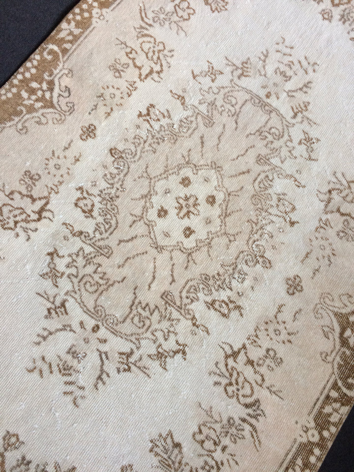 Rust Turkish Runner Rug 3' x 7' Hand-Knotted field