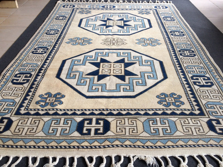Blue Turkish Oushak Rug 5' 4" x 7' 9" Hand-Knotted | No. WR71903