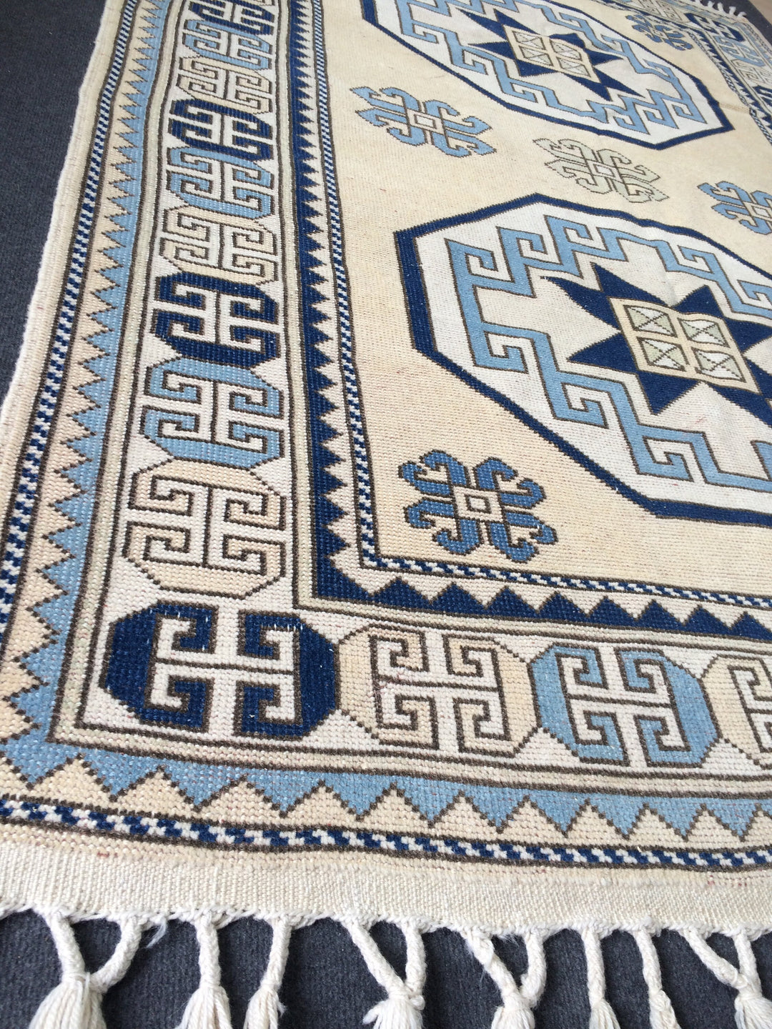 Blue Turkish Oushak Rug 5' 4" x 7' 9" Hand-Knotted | No. WR71903