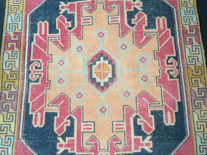 Rust Turkish Runner Rug 3' x 8' Hand-Knotted texture