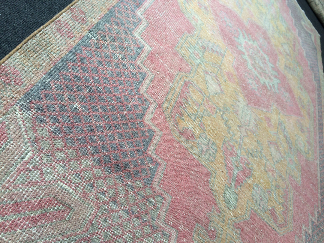 Turkish Oushak Rug 2'6" x 10' Hand-Knotted field