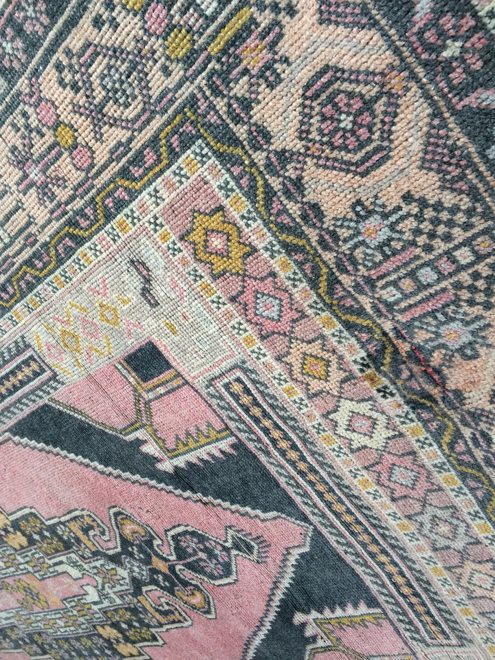 Pink Turkish Oushak Rug 4' x 6' 10" Hand-Knotted view 9