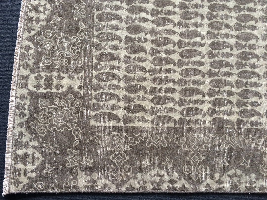 Turkish Oushak Rug Runner Rug - No. WR83682 Hand-Knotted border