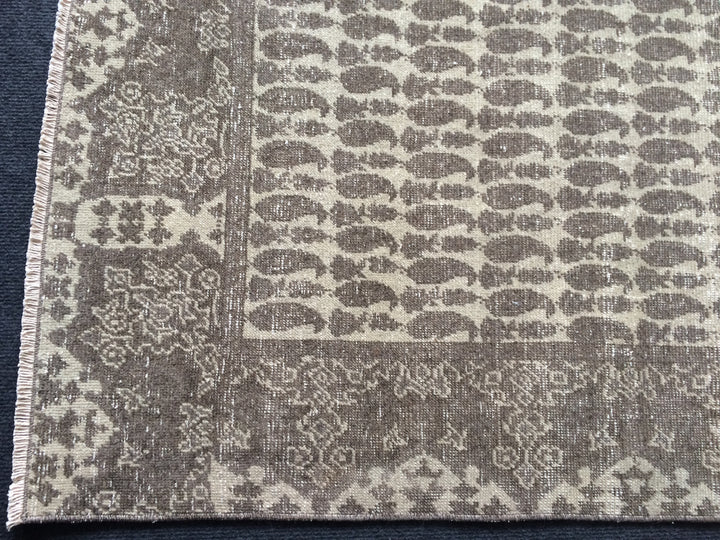 Turkish Oushak Rug Runner Rug - No. WR83682 Hand-Knotted border