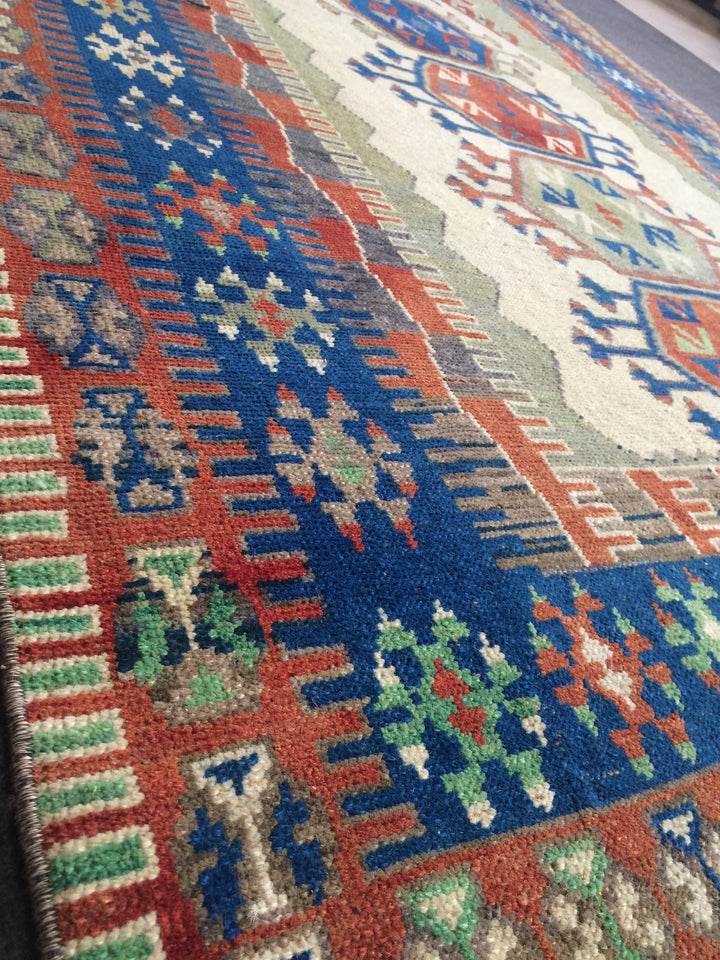 Turkish Oushak Rug 4' 2" x 6' 5" Hand-Knotted reverse