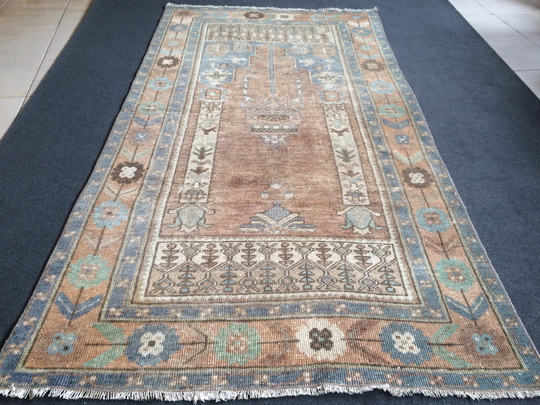 Rust Turkish Oushak Rug Hand-Knotted