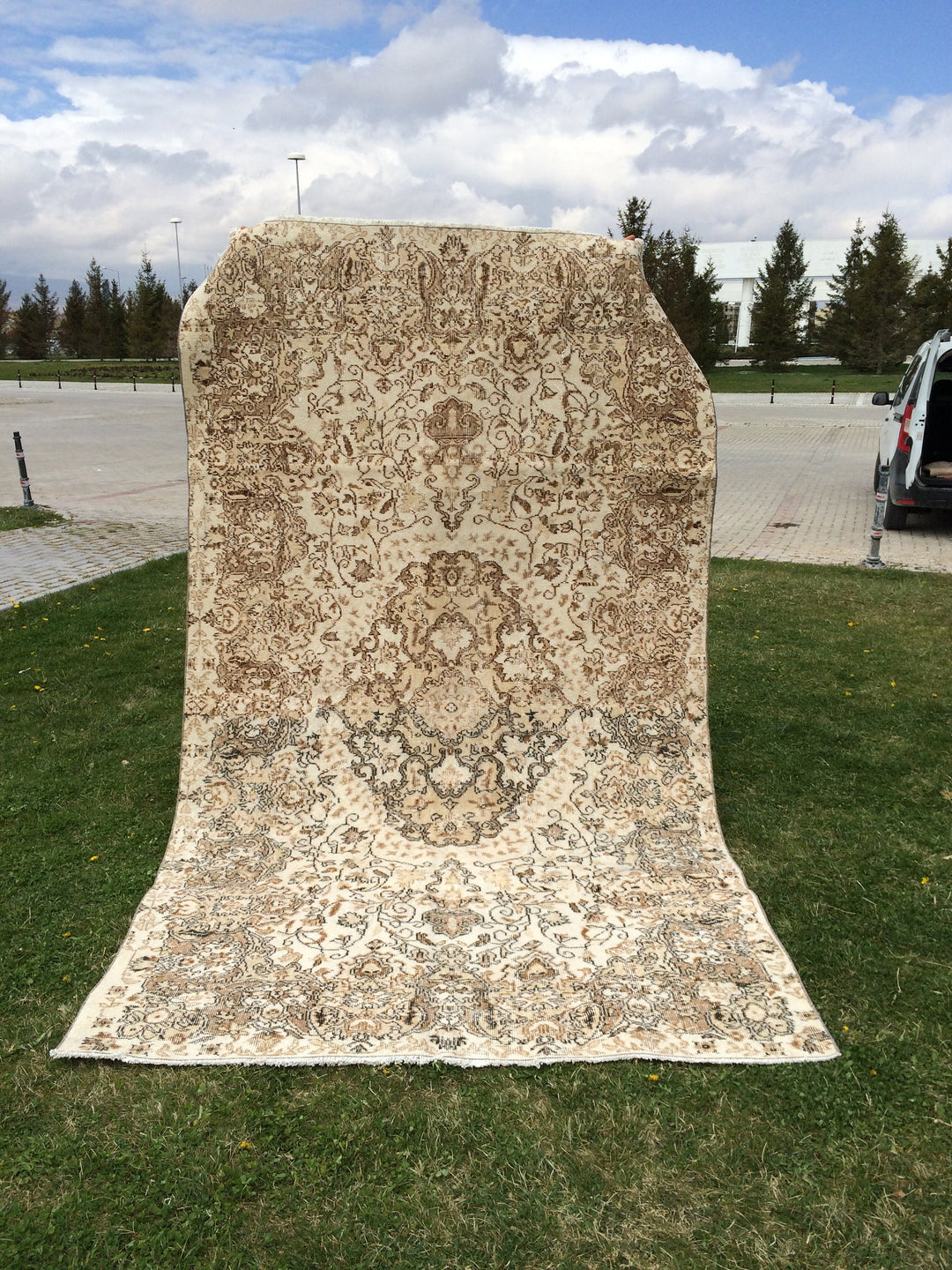 Rust Turkish Oushak Rug 5' 6" x 10' Hand-Knotted view 9