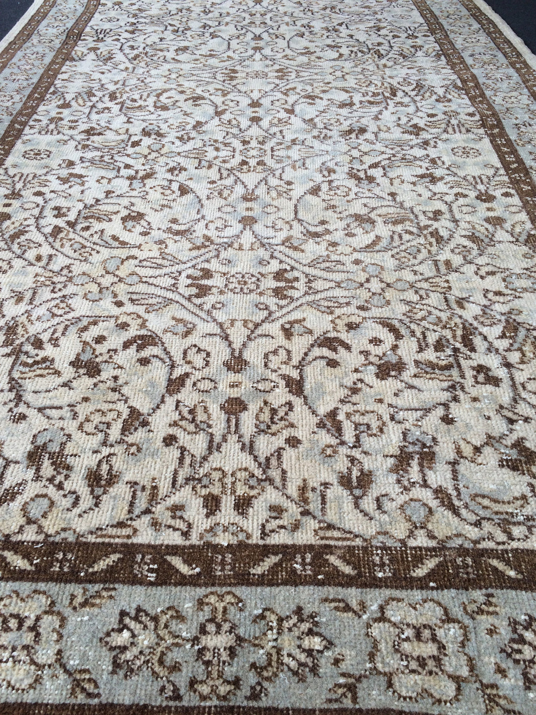 Turkish Oushak Rug 2'6" x 12' Hand-Knotted reverse
