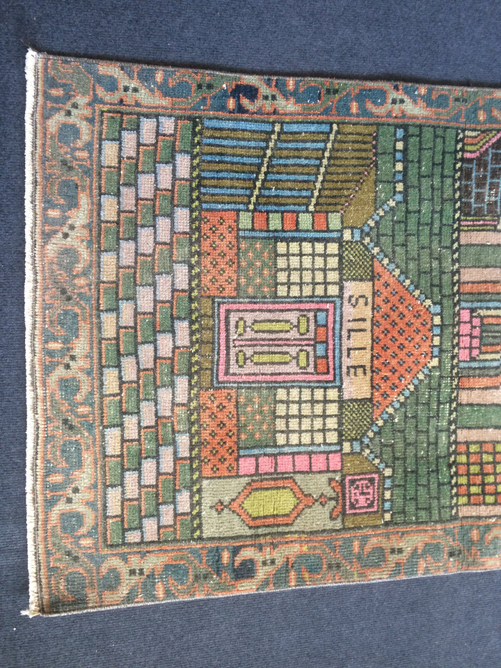 Turkish Oushak Rug 3'7" x 5'3" Hand-Knotted close-up