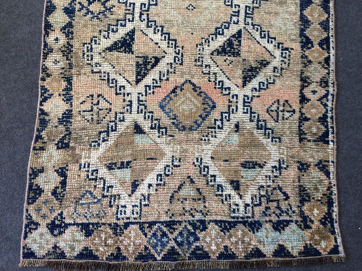 Blue Turkish Oushak Rug 2'7" x 8'2" Hand-Knotted | No. WR21345