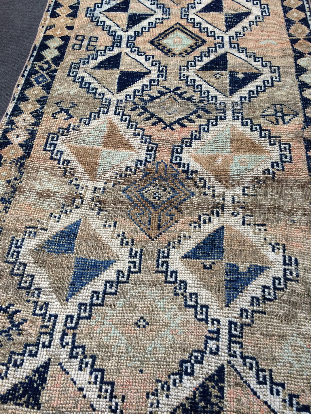 Blue Turkish Oushak Rug 2'7" x 8'2" Hand-Knotted | No. WR21345