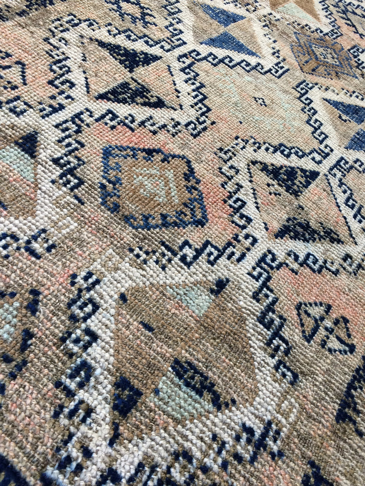 Blue Turkish Oushak Rug 2'7" x 8'2" Hand-Knotted | No. WR21345
