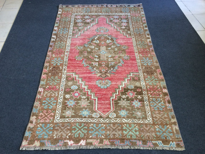 Pink Turkish Oushak Runner Rug 2'7" x 9'10" Hand-Knotted