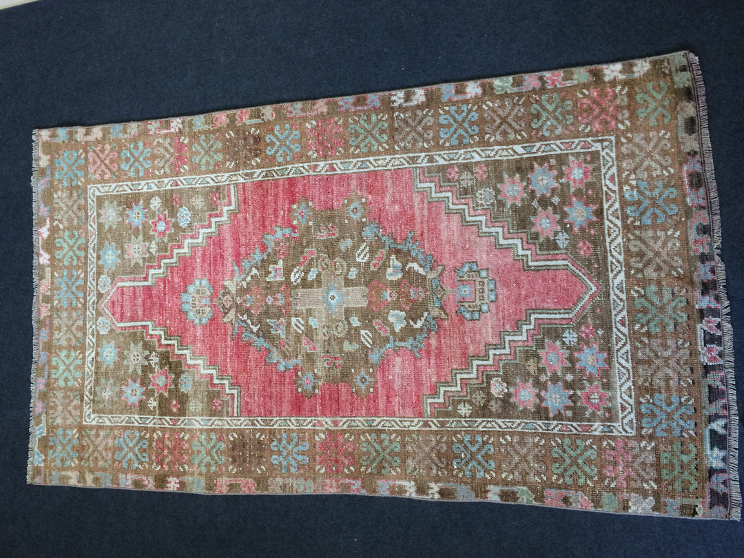 Pink Turkish Oushak Runner Rug 2'7" x 9'10" Hand-Knotted view 9