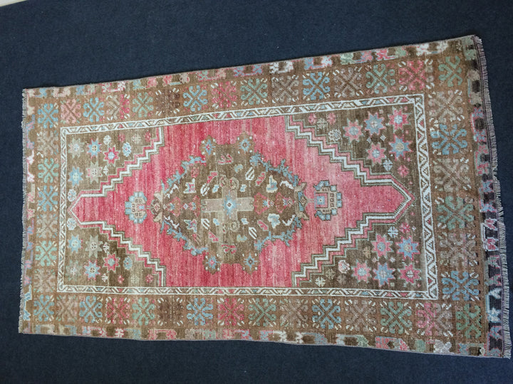 Pink Turkish Oushak Runner Rug 2'7" x 9'10" Hand-Knotted view 9